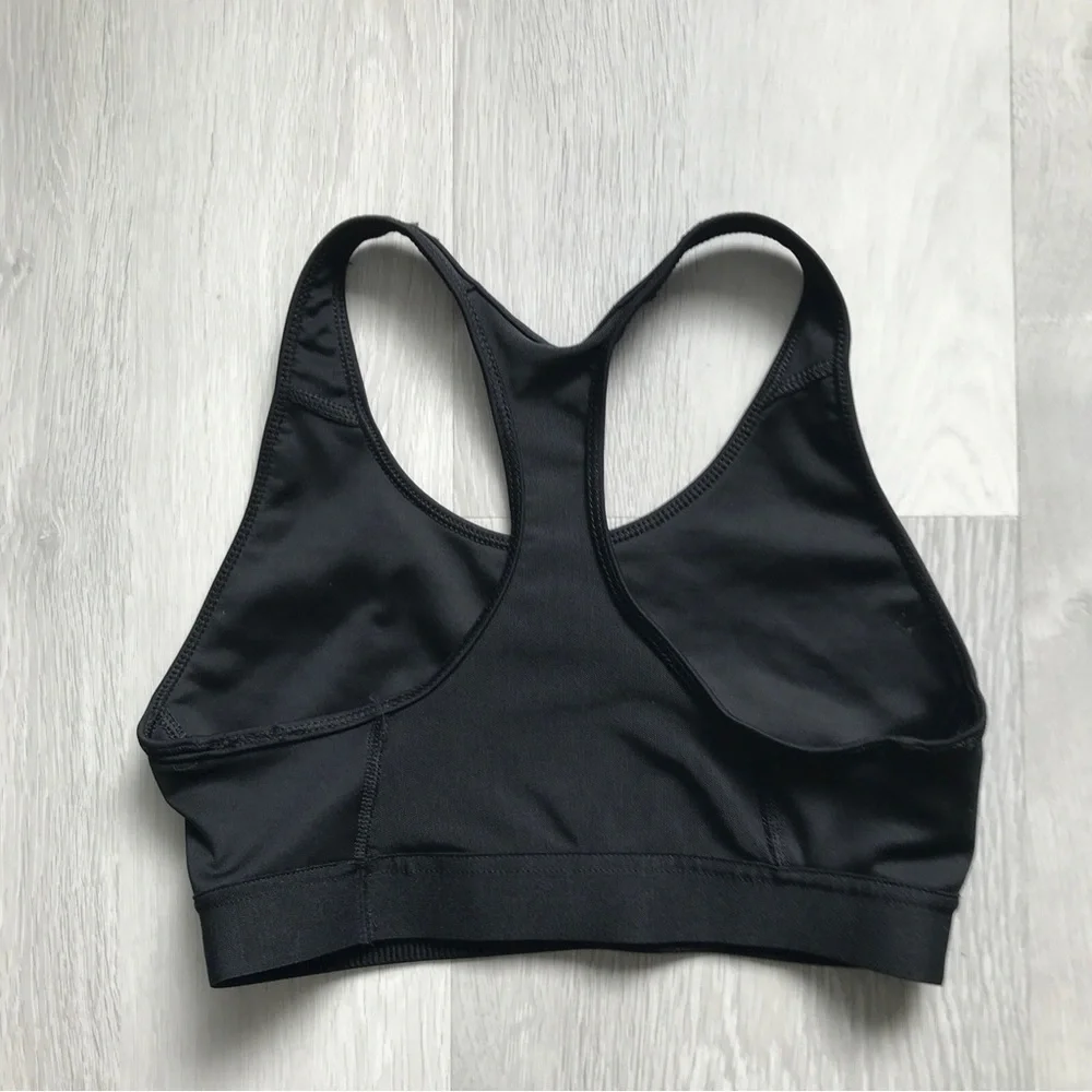 ADIDAS SPORTS BRA BLACK RACERBACK LOGO FIRM SUPPORT WOMENS SMALL - Picture 4 of 8